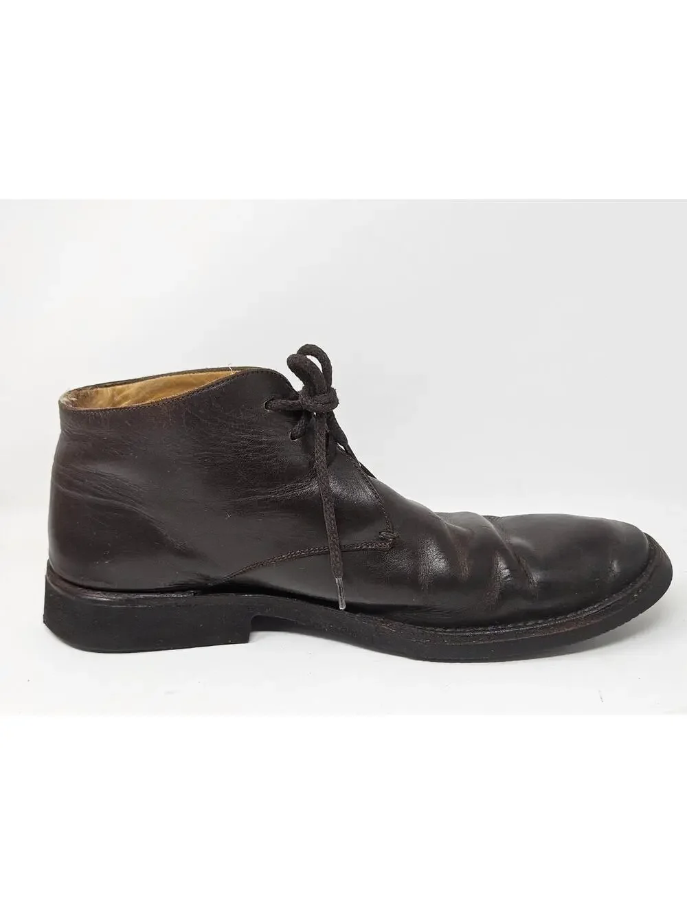 Gucci Men’s Brown Leather Chukka Boots Size 9 Made in Italy 161473 Vibram Soles
